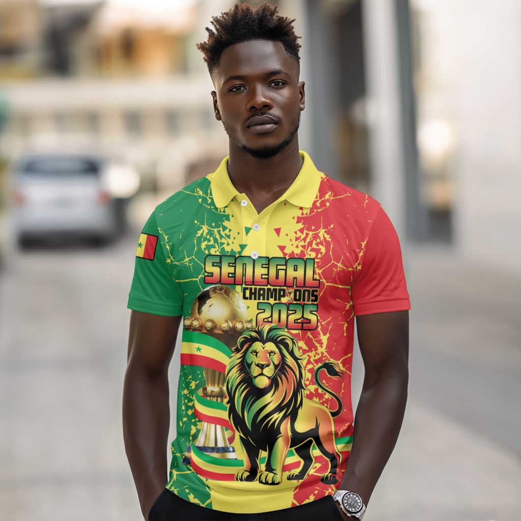 Custom Senegal Football Polo Shirt We Are the Champions