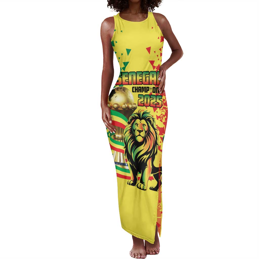 Custom Senegal Football Tank Maxi Dress We Are the Champions