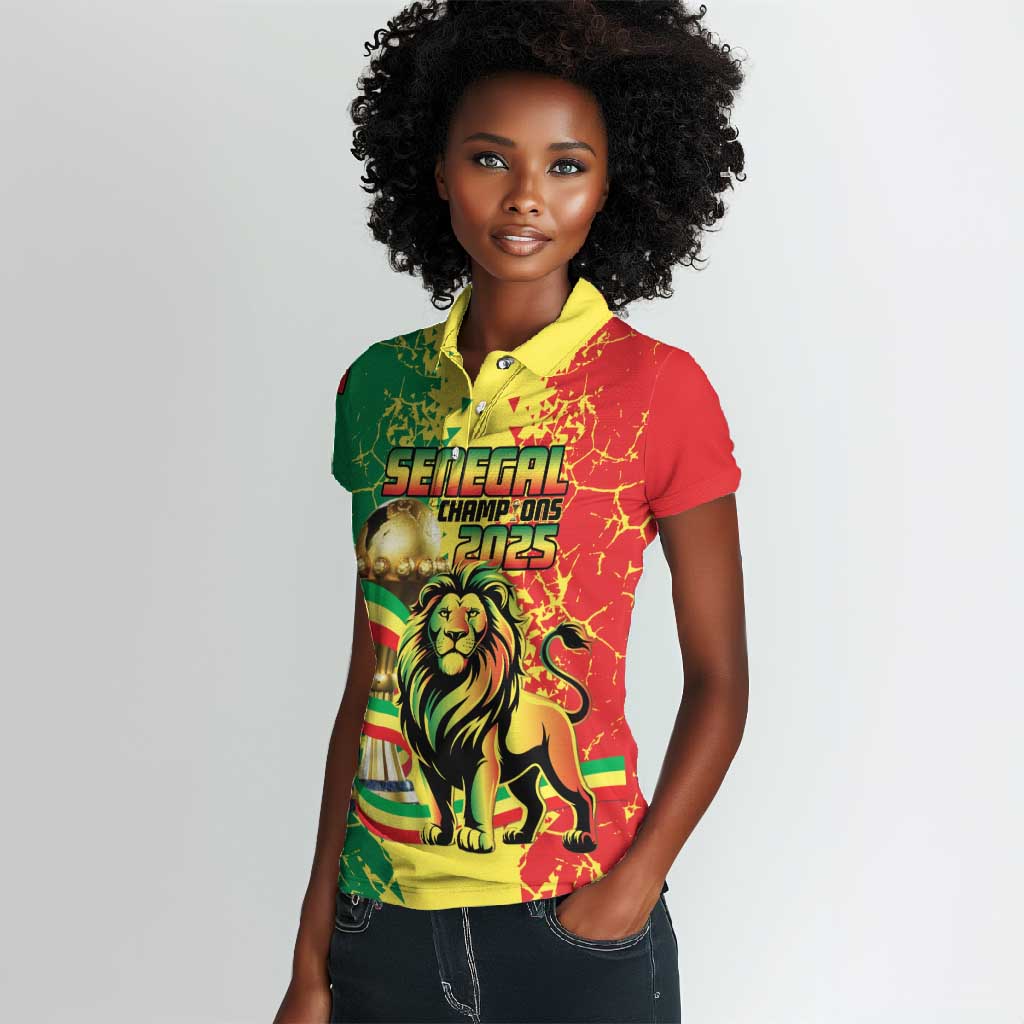 Custom Senegal Football Women Polo Shirt We Are the Champions