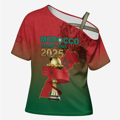 Custom Morocco Football Cross Shoulder Shirt 2025 Victory Is Ours