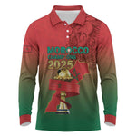 Custom Morocco Football Long Sleeve Polo Shirt 2025 Victory Is Ours