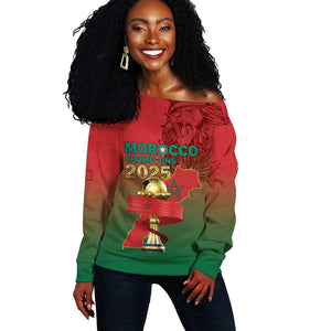 Custom Morocco Football Off Shoulder Sweater 2025 Victory Is Ours