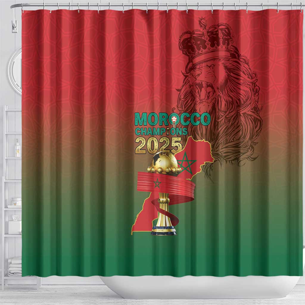 Morocco Football Shower Curtain 2025 Victory Is Ours