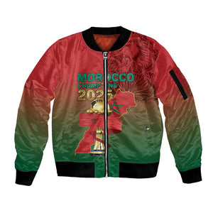 Custom Morocco Football Sleeve Zip Bomber Jacket 2025 Victory Is Ours
