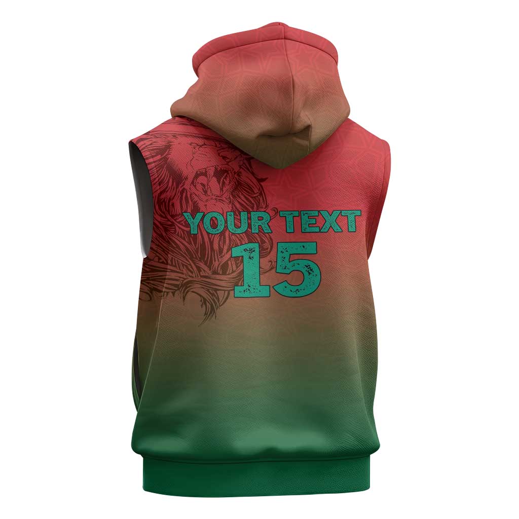 Custom Morocco Football Sleeveless Zip Hoodie 2025 Victory Is Ours