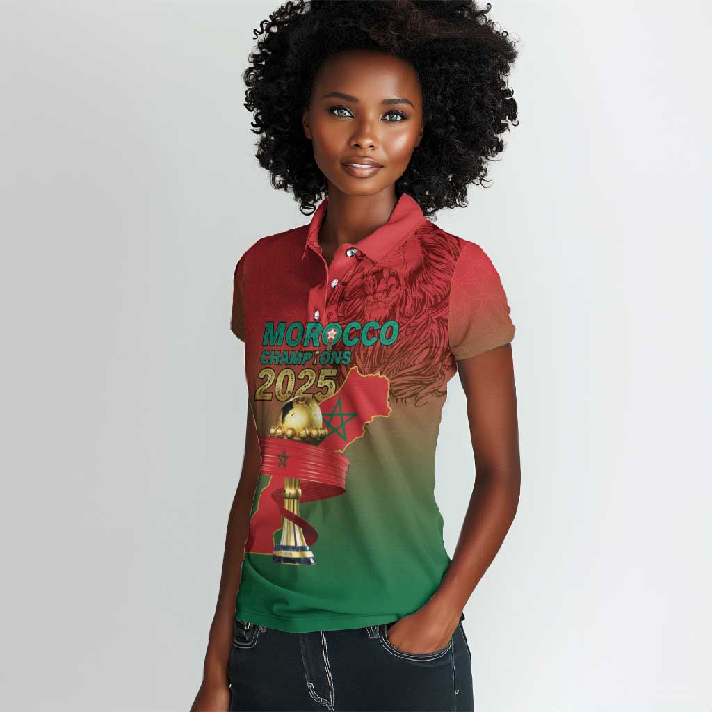Custom Morocco Football Women Polo Shirt 2025 Victory Is Ours