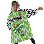 Custom Nigeria Football Kid Wearable Blanket Hoodie Super Eagles - Let’s Do It Again