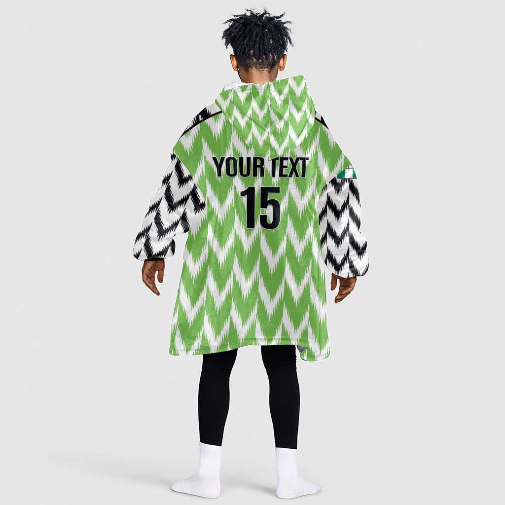 Custom Nigeria Football Kid Wearable Blanket Hoodie Super Eagles - Let’s Do It Again