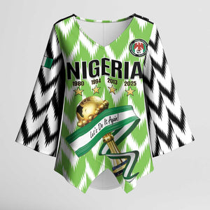 Custom Nigeria Football Kimono Sleeve Blouse Super Eagles - Let’s Do It Again