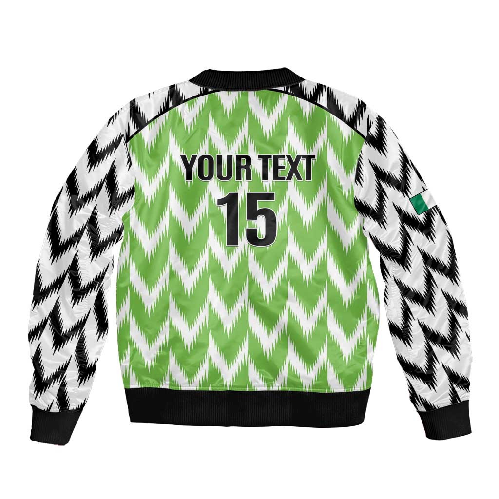 Custom Nigeria Football Sleeve Zip Bomber Jacket Super Eagles - Let’s Do It Again