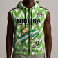 Custom Nigeria Football Sleeveless Zip Hoodie Super Eagles - Let’s Do It Again