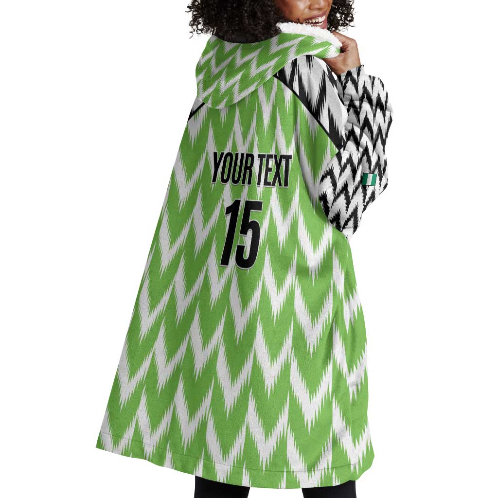 Custom Nigeria Football Wearable Blanket Hoodie Super Eagles - Let’s Do It Again
