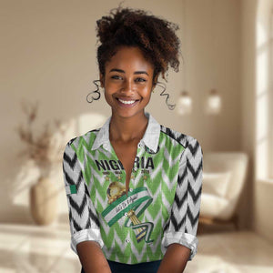 Custom Nigeria Football Women Casual Shirt Super Eagles - Let’s Do It Again