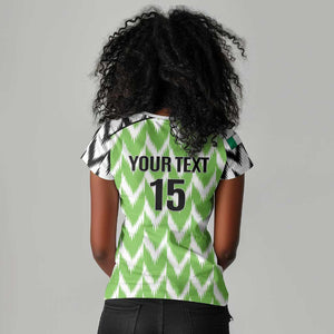 Custom Nigeria Football Women V-Neck T-Shirt Super Eagles - Let’s Do It Again