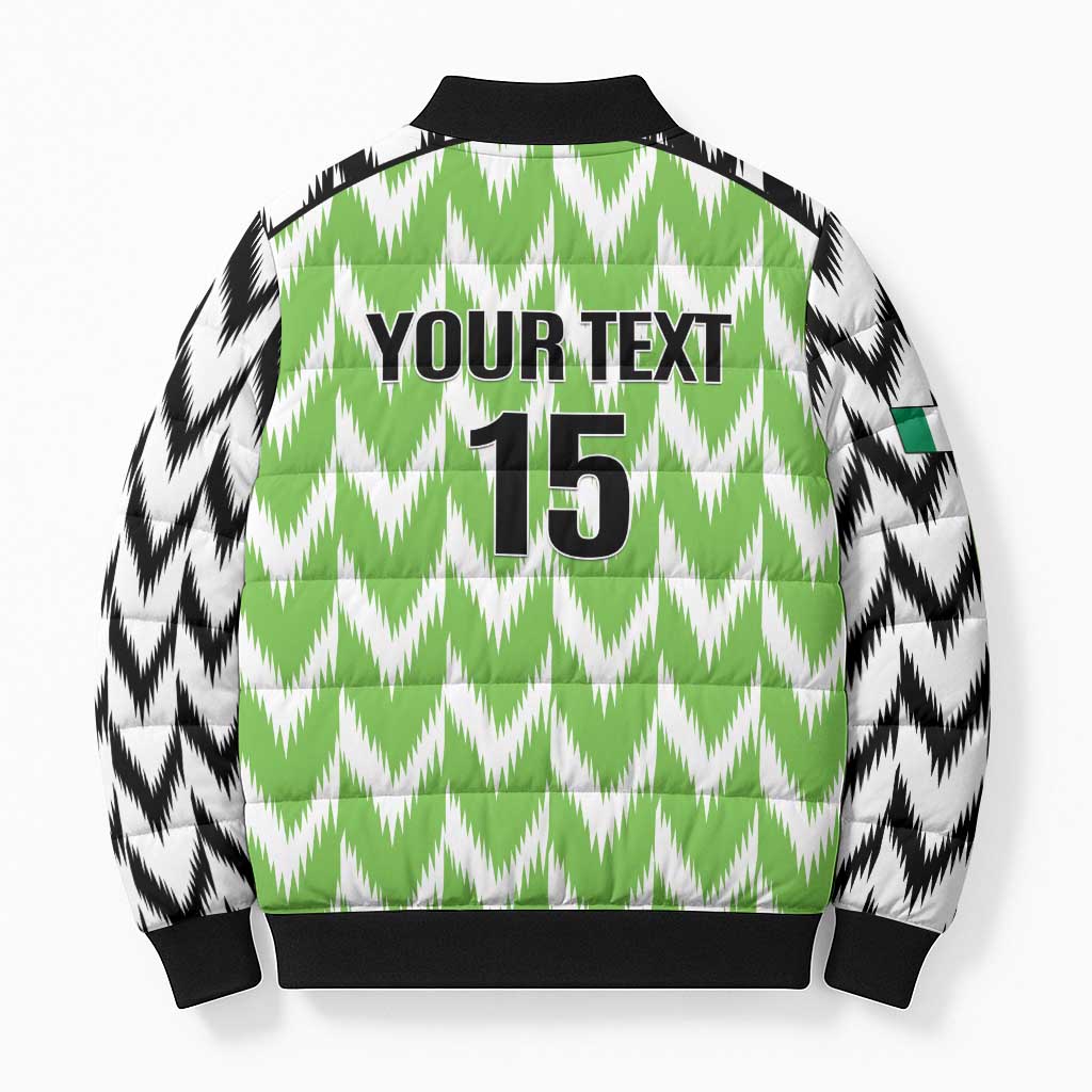 Custom Nigeria Football Bomber Puffer Jacket Go Champions Super Eagles