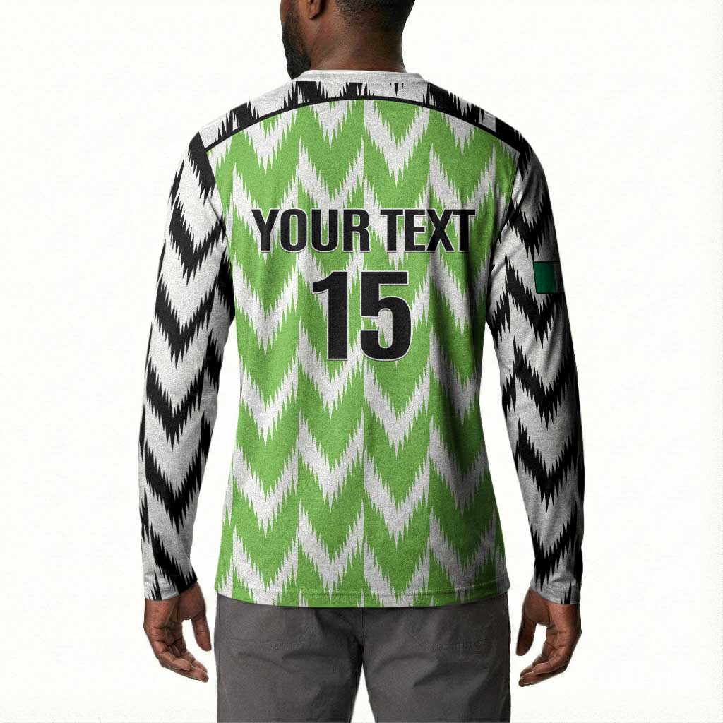 Custom Nigeria Football Button Sweatshirt Go Champions Super Eagles