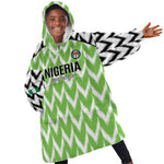 Custom Nigeria Football Kid Wearable Blanket Hoodie Go Champions Super Eagles