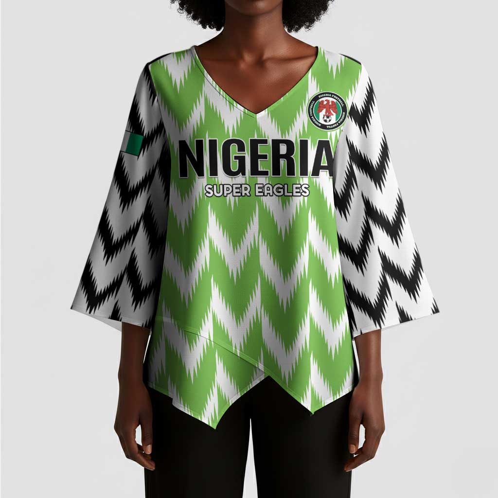 Custom Nigeria Football Kimono Sleeve Blouse Go Champions Super Eagles