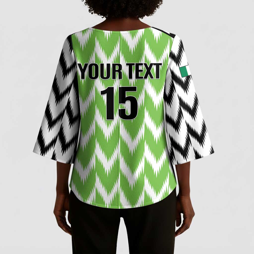 Custom Nigeria Football Kimono Sleeve Blouse Go Champions Super Eagles