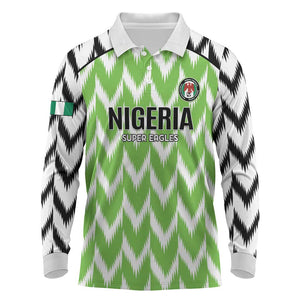 Custom Nigeria Football Long Sleeve Polo Shirt Go Champions Super Eagles