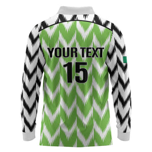 Custom Nigeria Football Long Sleeve Polo Shirt Go Champions Super Eagles