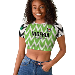 Custom Nigeria Football Raglan Cropped T shirt Go Champions Super Eagles