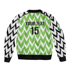Custom Nigeria Football Sleeve Zip Bomber Jacket Go Champions Super Eagles