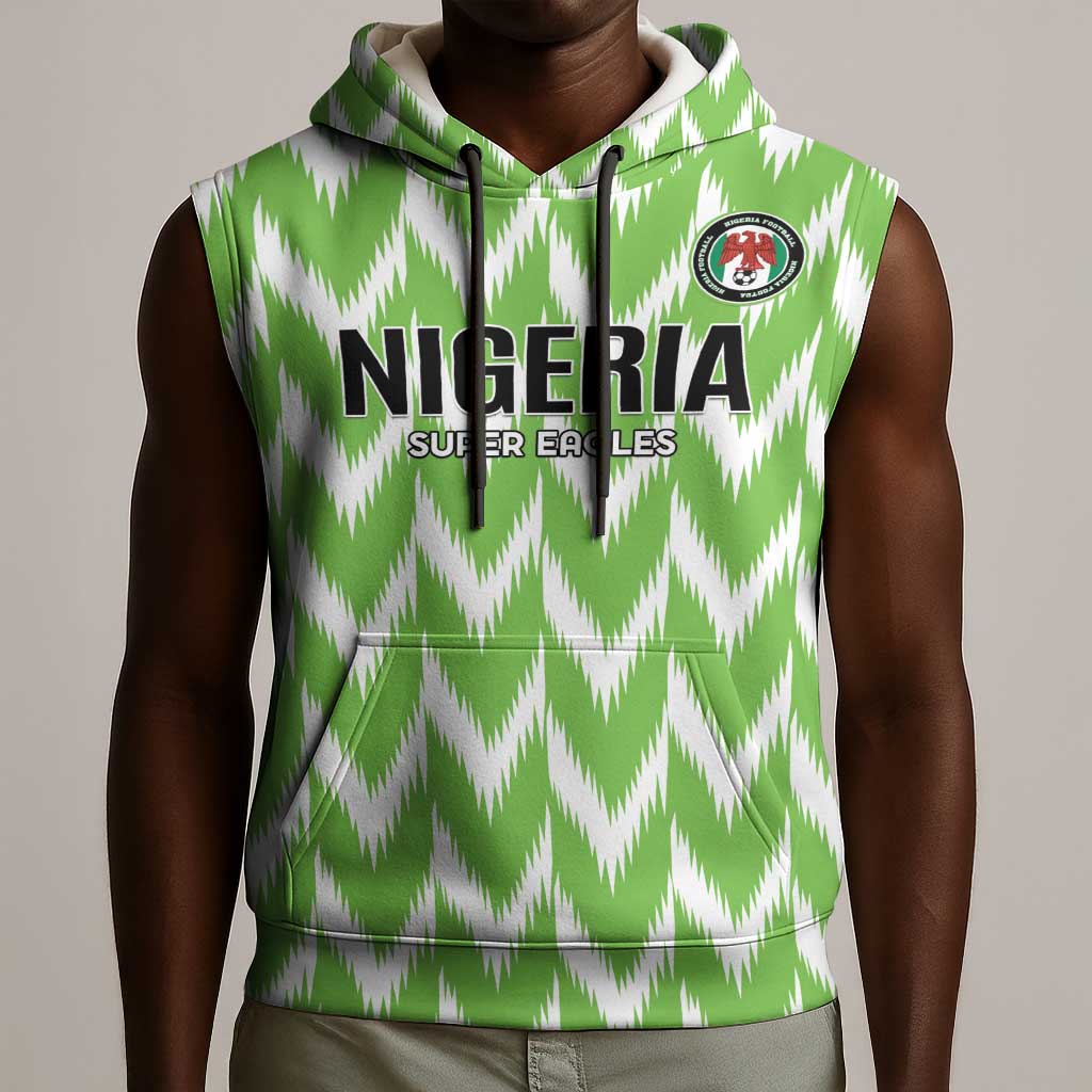 Custom Nigeria Football Sleeveless Hoodie Go Champions Super Eagles