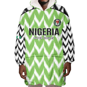 Custom Nigeria Football Wearable Blanket Hoodie Go Champions Super Eagles