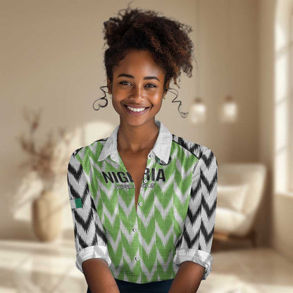 Custom Nigeria Football Women Casual Shirt Go Champions Super Eagles