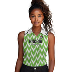 Custom Nigeria Football Women Sleeveless Polo Shirt Go Champions Super Eagles