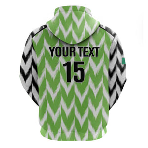 Custom Nigeria Football Zip Hoodie Go Champions Super Eagles