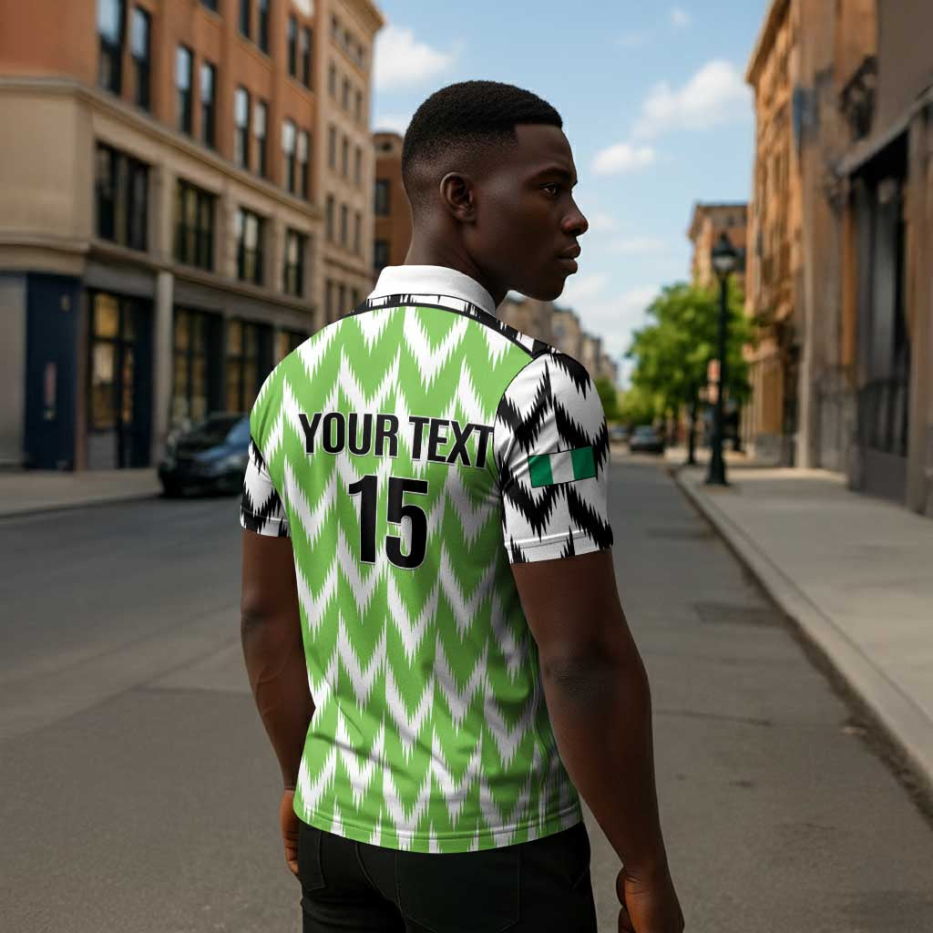 Custom Nigeria Football Zipper Polo Shirt Go Champions Super Eagles