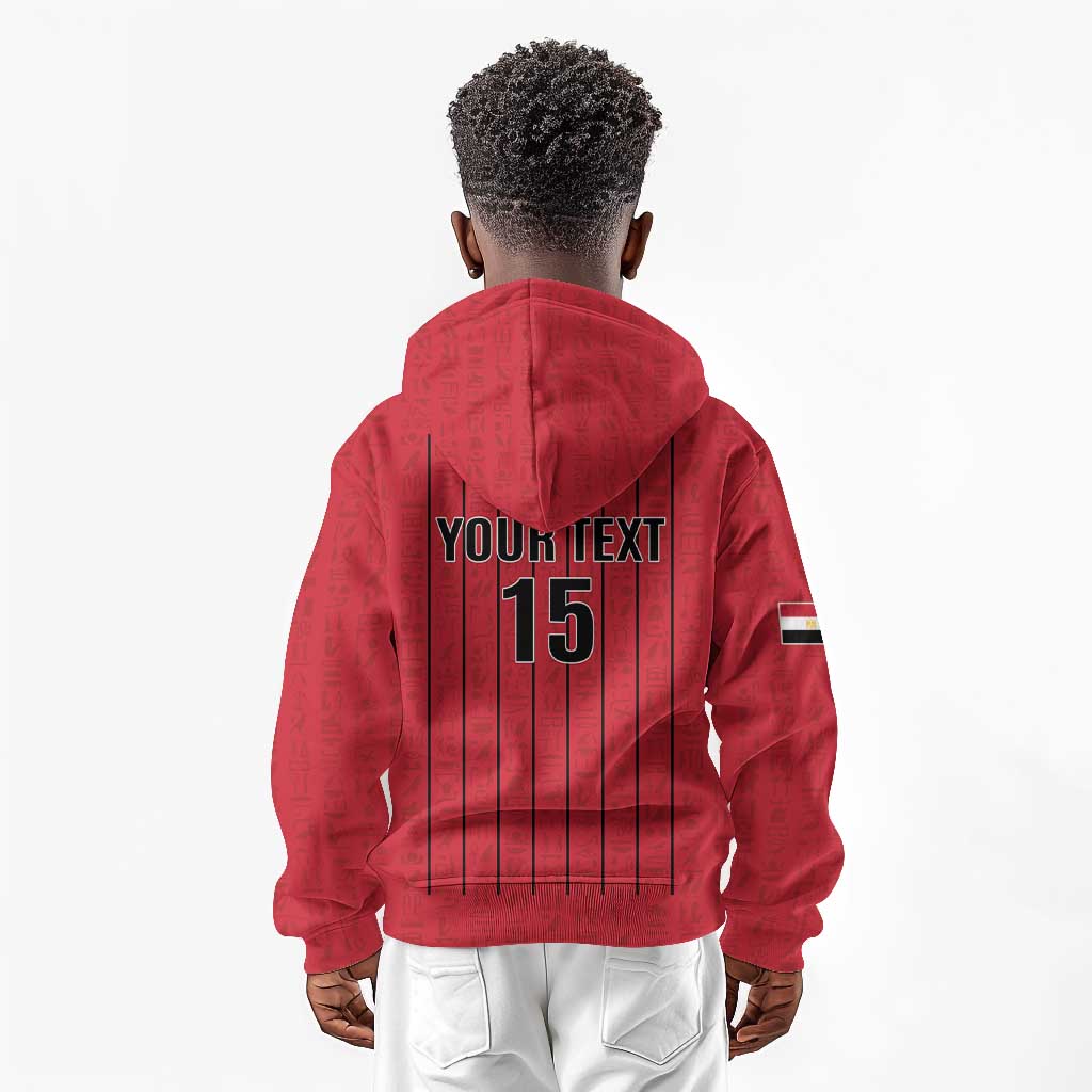 Custom Egypt Football Kid Hoodie Kings of Africa Champions