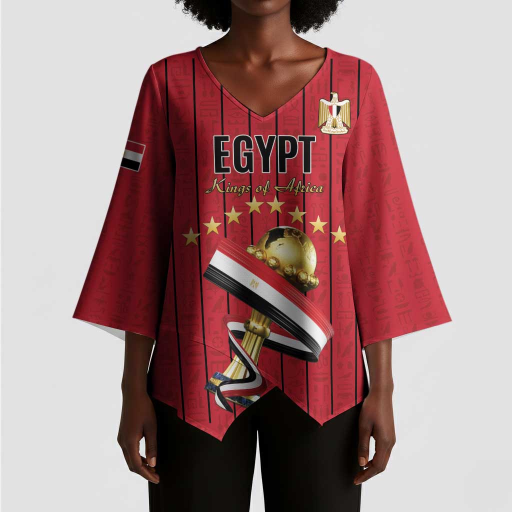 Custom Egypt Football Kimono Sleeve Blouse Kings of Africa Champions