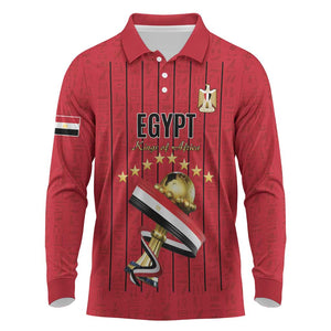 Custom Egypt Football Long Sleeve Polo Shirt Kings of Africa Champions