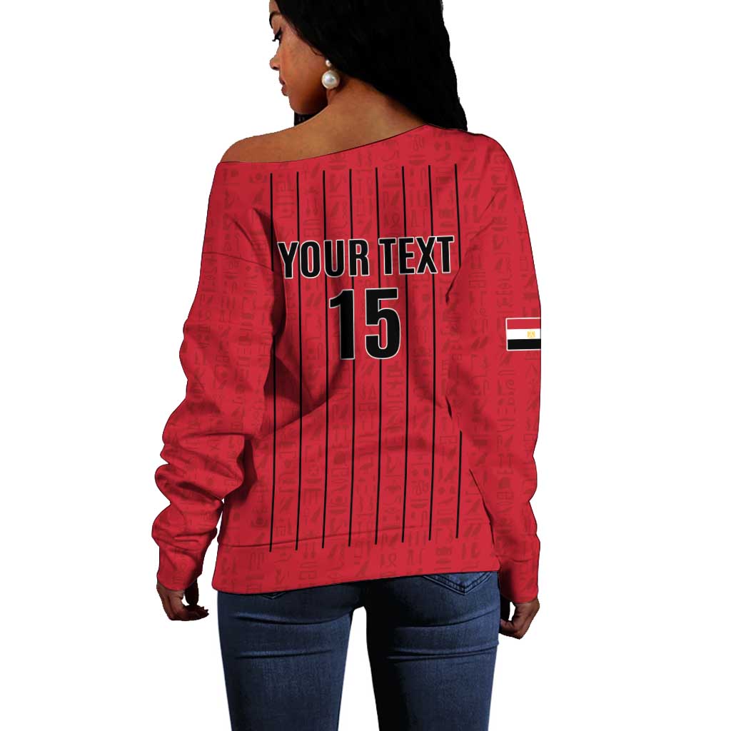 Custom Egypt Football Off Shoulder Sweater Kings of Africa Champions