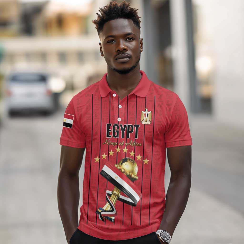 Custom Egypt Football Polo Shirt Kings of Africa Champions