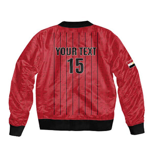 Custom Egypt Football Sleeve Zip Bomber Jacket Kings of Africa Champions