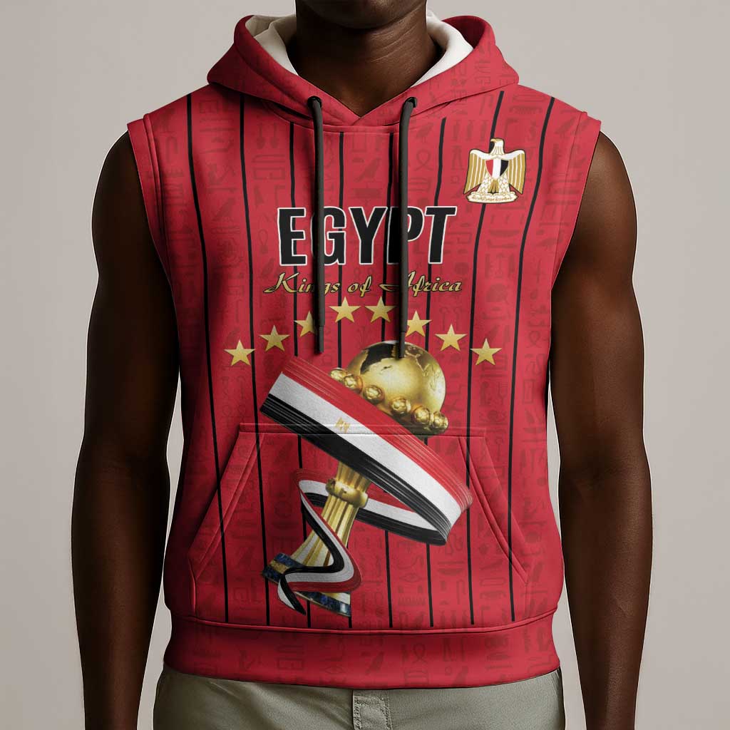 Custom Egypt Football Sleeveless Hoodie Kings of Africa Champions