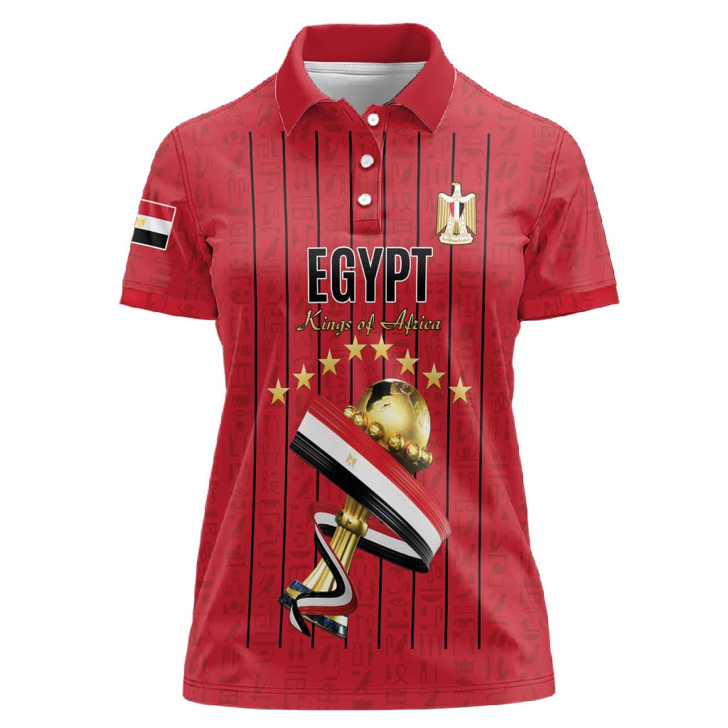 Custom Egypt Football Women Polo Shirt Kings of Africa Champions