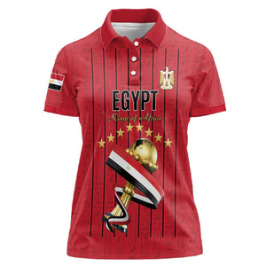 Custom Egypt Football Women Polo Shirt Kings of Africa Champions
