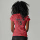 Custom Egypt Football Women V-Neck T-Shirt Kings of Africa Champions