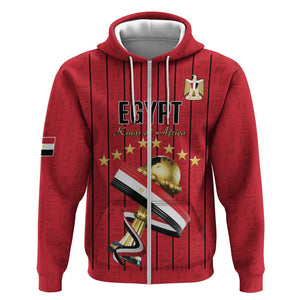 Custom Egypt Football Zip Hoodie Kings of Africa Champions