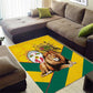 Happy Togo Independence Day Area Rug Lion With Coat Of Arms - Kente Pattern