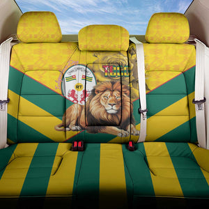 Happy Togo Independence Day Back Car Seat Cover Lion With Coat Of Arms - Kente Pattern