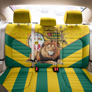 Happy Togo Independence Day Back Car Seat Cover Lion With Coat Of Arms - Kente Pattern