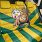 Happy Togo Independence Day Back Car Seat Cover Lion With Coat Of Arms - Kente Pattern