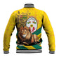 Happy Togo Independence Day Baseball Jacket Lion With Coat Of Arms - Kente Pattern