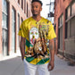 Happy Togo Independence Day Baseball Jersey Lion With Coat Of Arms - Kente Pattern